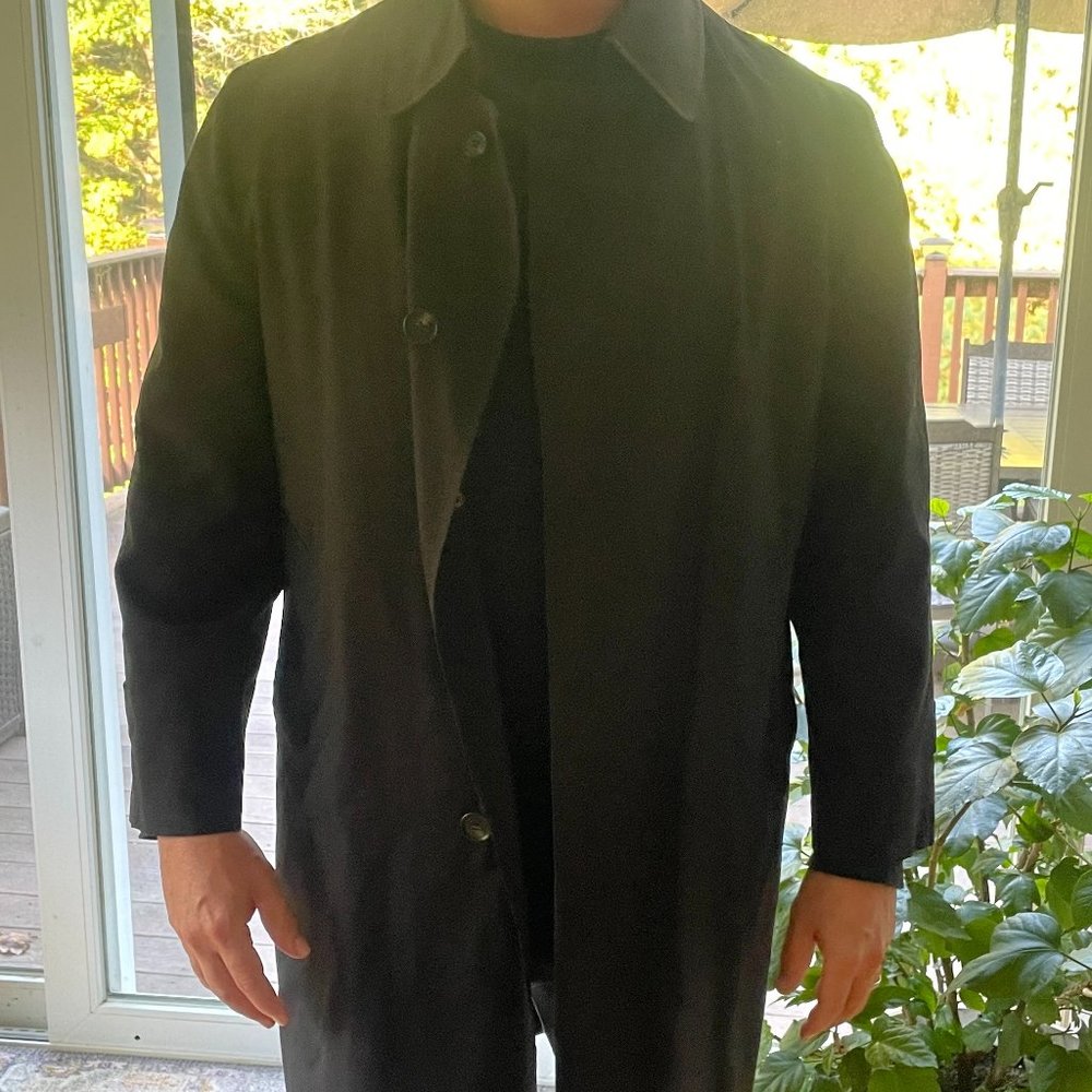 Christian Dior vintage men's black coat with removal warmth liner